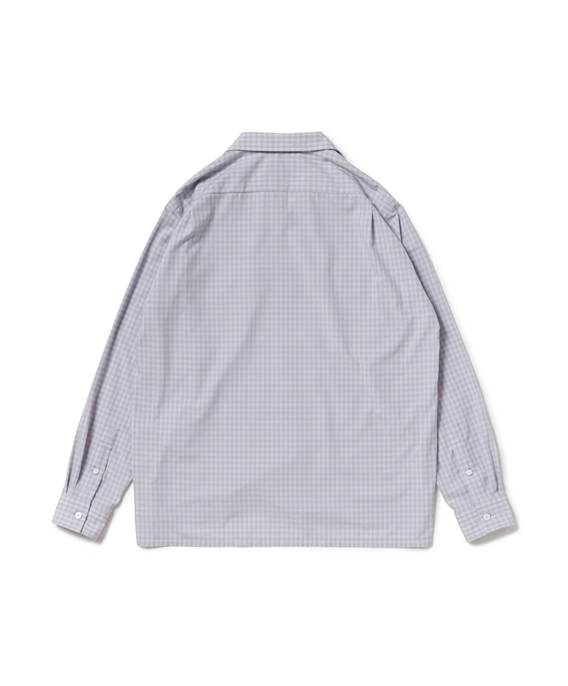 Open Collar Shirt L/S (PE/RA Shadow Check) Rose Gray/ローズグレー L(MEN)