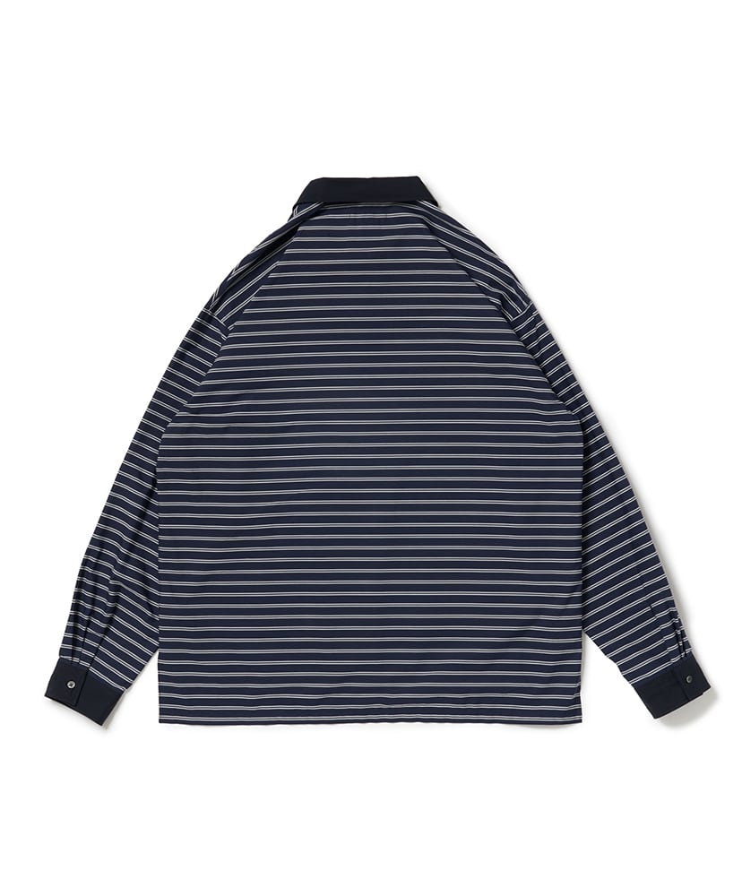 Polo Shaped Shirts L/S Navy×White/ネイビー×ホワイト L(MEN)