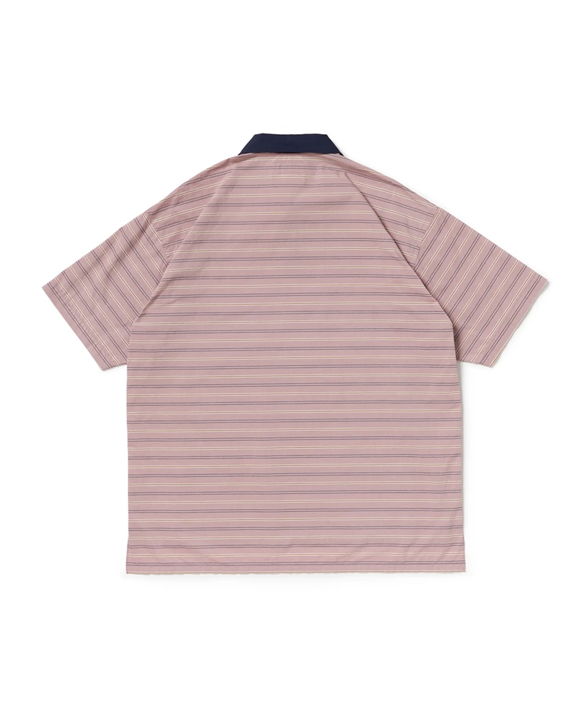 Polo Shaped SH S/S (Cotton Poplin Stripe) Dusty Pink×Navy/ダスティピンク×ネイビー L(MEN)
