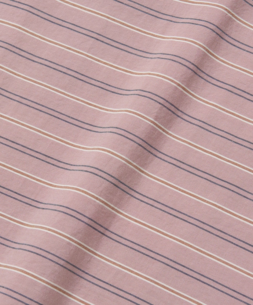 Polo Shaped SH S/S (Cotton Poplin Stripe) Dusty Pink×Navy/ダスティピンク×ネイビー L(MEN)