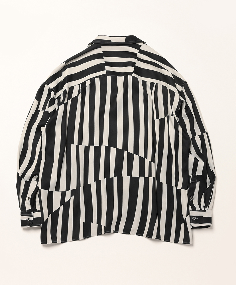 Open Collar Shirt White×Black/ホワイト×ブラック 2(MEN)