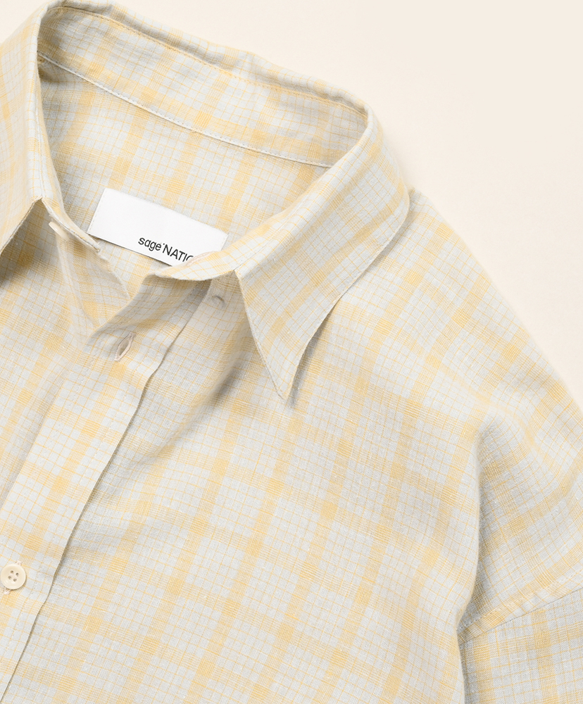 Chisholm Shirt Cotton Linen Blue Yellow Check/ブルーイエローチェック S(MEN)
