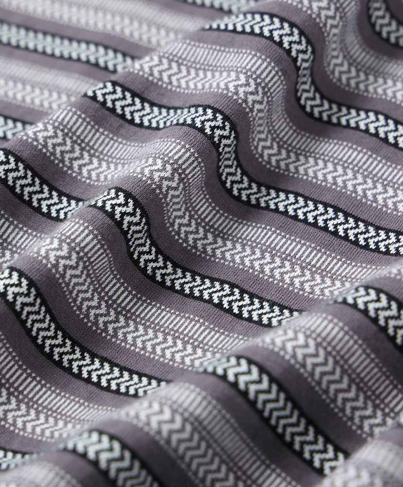 Jacquard Striped S/S Tee Charcoal/チャコール L(MEN)