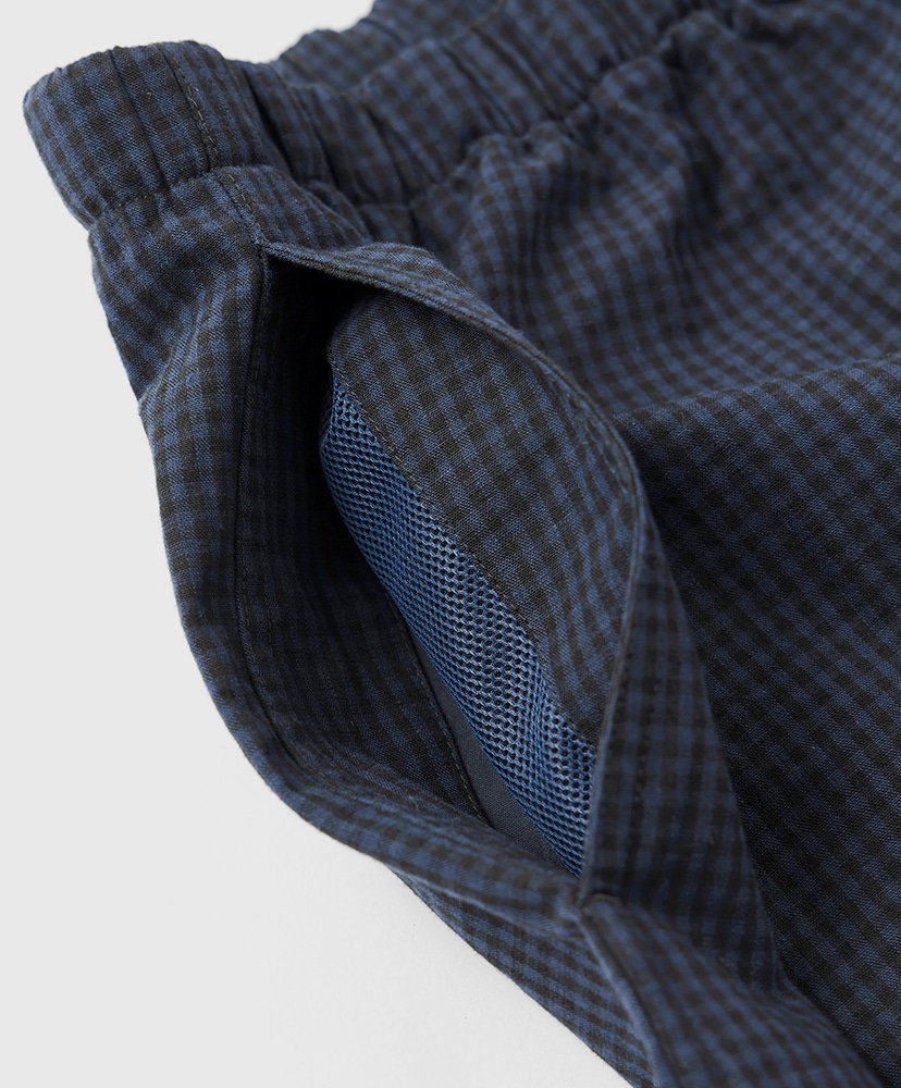 Cotton Linen Plaid Shorts Navy Gingham/ネイビーギンガム L(MEN)