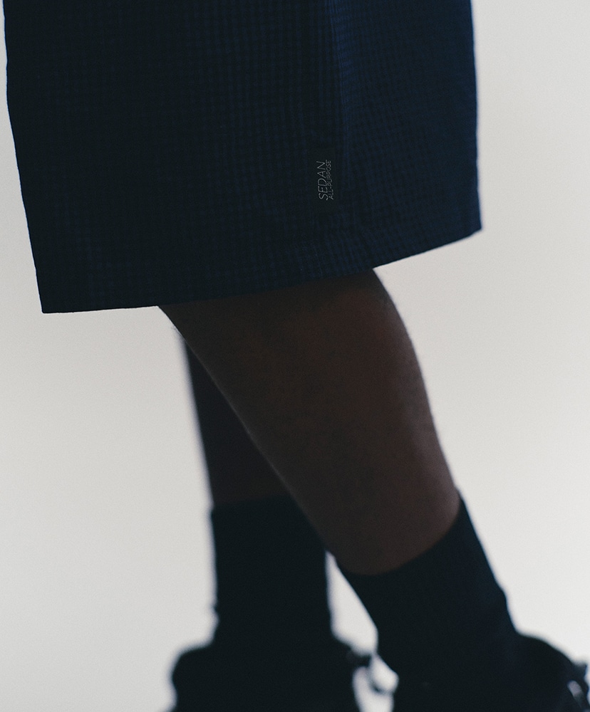 Cotton Linen Plaid Shorts Navy Gingham/ネイビーギンガム L(MEN)