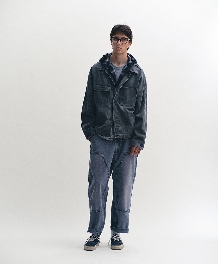 Ombre Plaid Hooded Shirt Black Plaid/ブラックプラッド L(MEN)