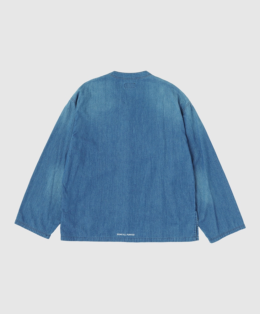 Light Denim Kungfu Shirt Indigo/インディゴ L(MEN)