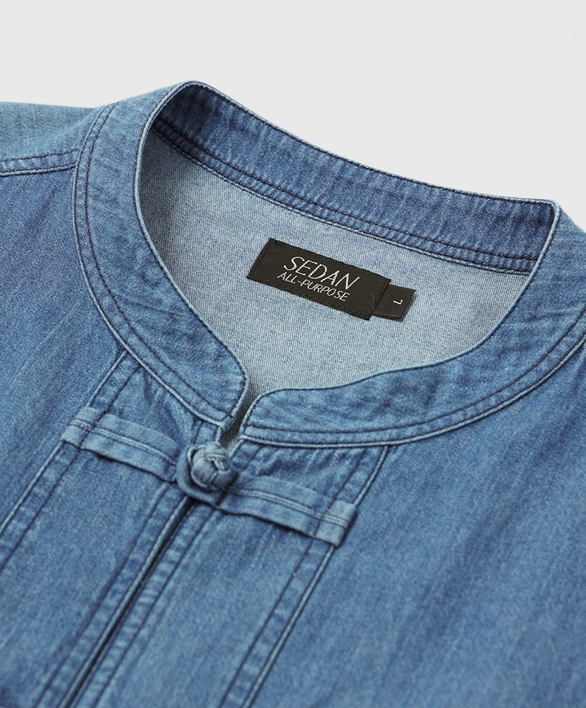 Light Denim Kungfu Shirt Indigo/インディゴ L(MEN)