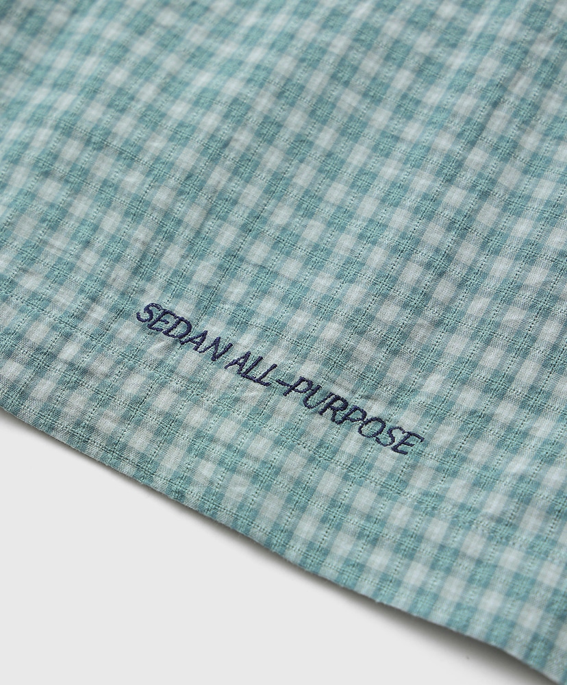 Dobby Plaid Open Collar S/S Shirt Slate×Grey/スレート×グレー L(MEN)