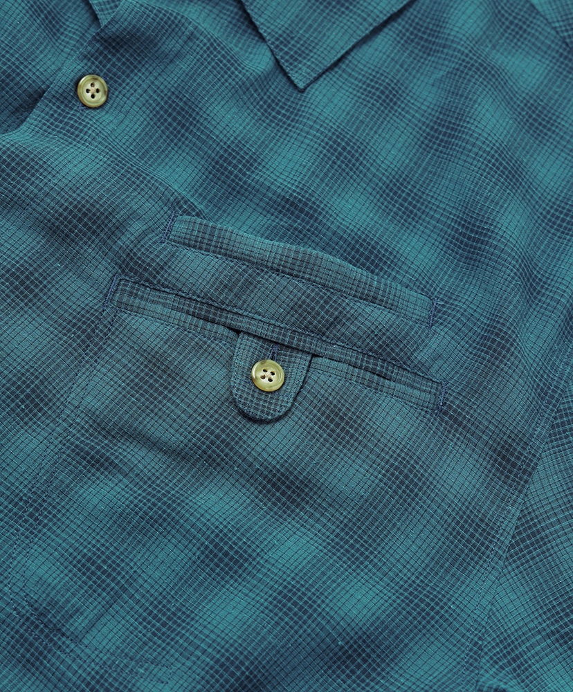 Cotton Silk S/S Shirt Navy/ネイビー L(MEN)