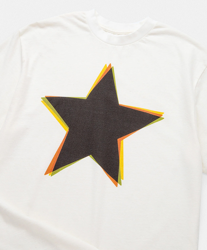 Organic Cotton and Hemp T-shirt / The Inoue Brothers... / Black Star White/ホワイト L(MEN)