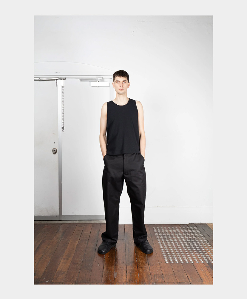 ×Lady White Co. Singlet 2P Black Rib/ブラックリブ L(MEN)