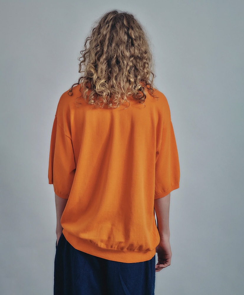 Knitted Polo Shirt Orange/オレンジ L(MEN)