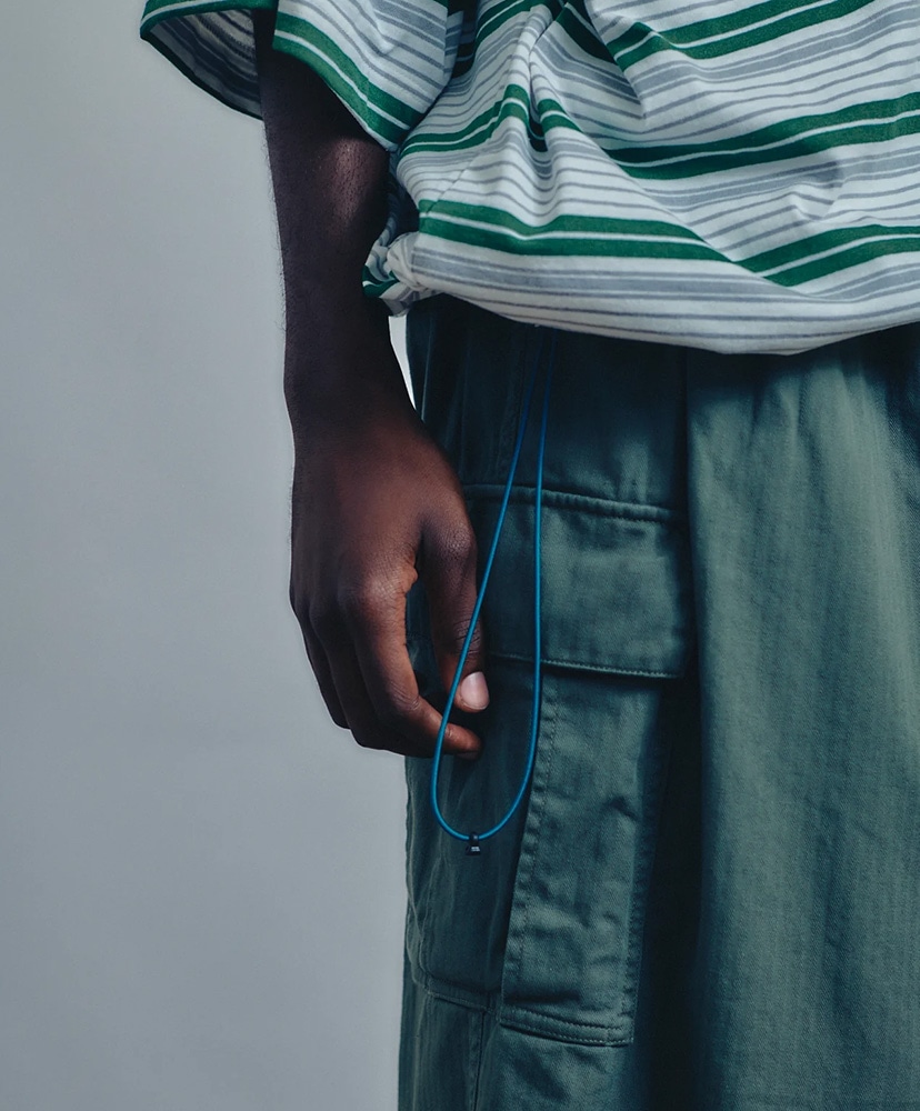 Border Balloon T-Shirt White×Green/ホワイト×グリーン L(MEN)