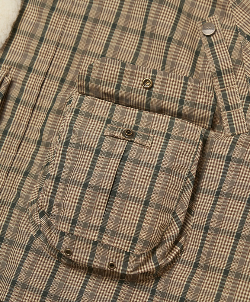 Madras Check Game Shirt Jacket Brown/ブラウン L(MEN)