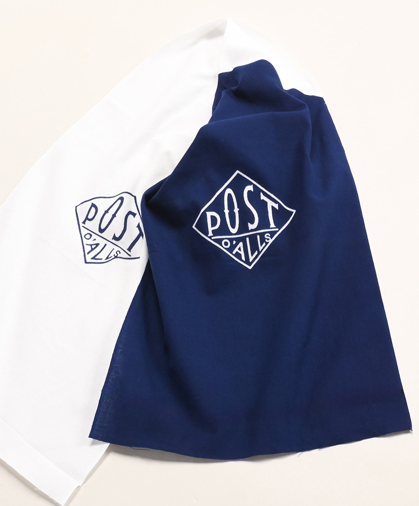 POST Tenugui : Cotton Sheeting White×Navy/ホワイト×ネイビー F