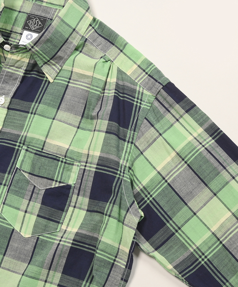 Original BL Shirt : cotton plaid Green/グリーン L(MEN)