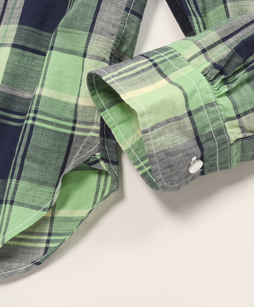 Original BL Shirt : cotton plaid Green/グリーン L(MEN)