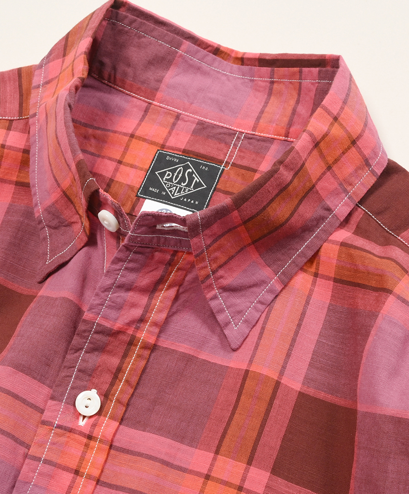 Original BL Shirt : cotton plaid Pink/ピンク L(MEN)