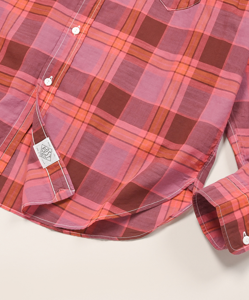 Original BL Shirt : cotton plaid Pink/ピンク L(MEN)