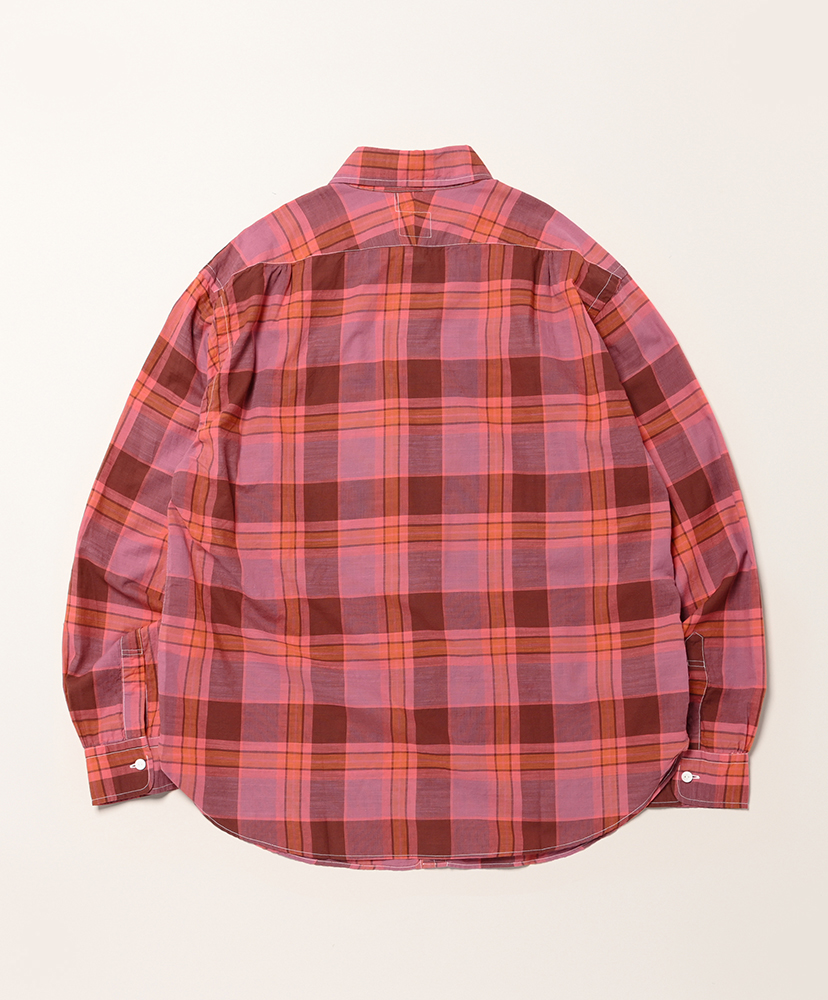 Original BL Shirt : cotton plaid Pink/ピンク L(MEN)