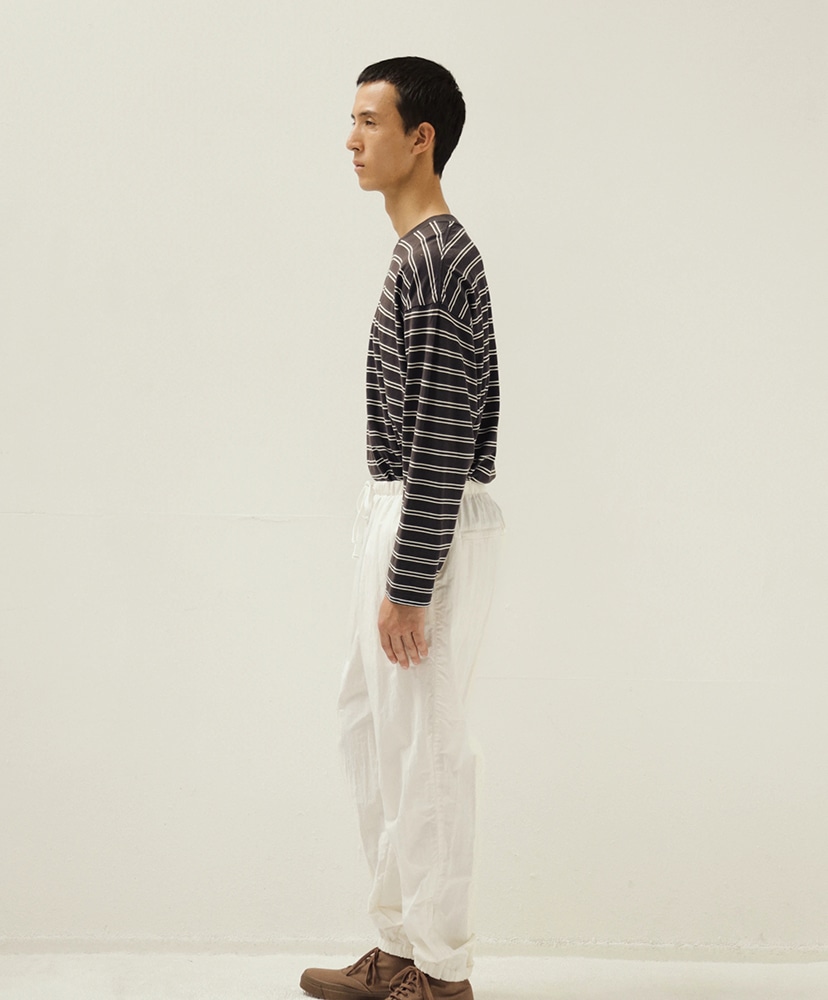 Hard Twisted Stripe Jersey L/S Tee Brown Wide Stripe/ブラウンワイドストライプ 3(MEN)