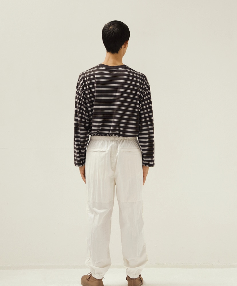 Hard Twisted Stripe Jersey L/S Tee Brown Wide Stripe/ブラウンワイドストライプ 3(MEN)