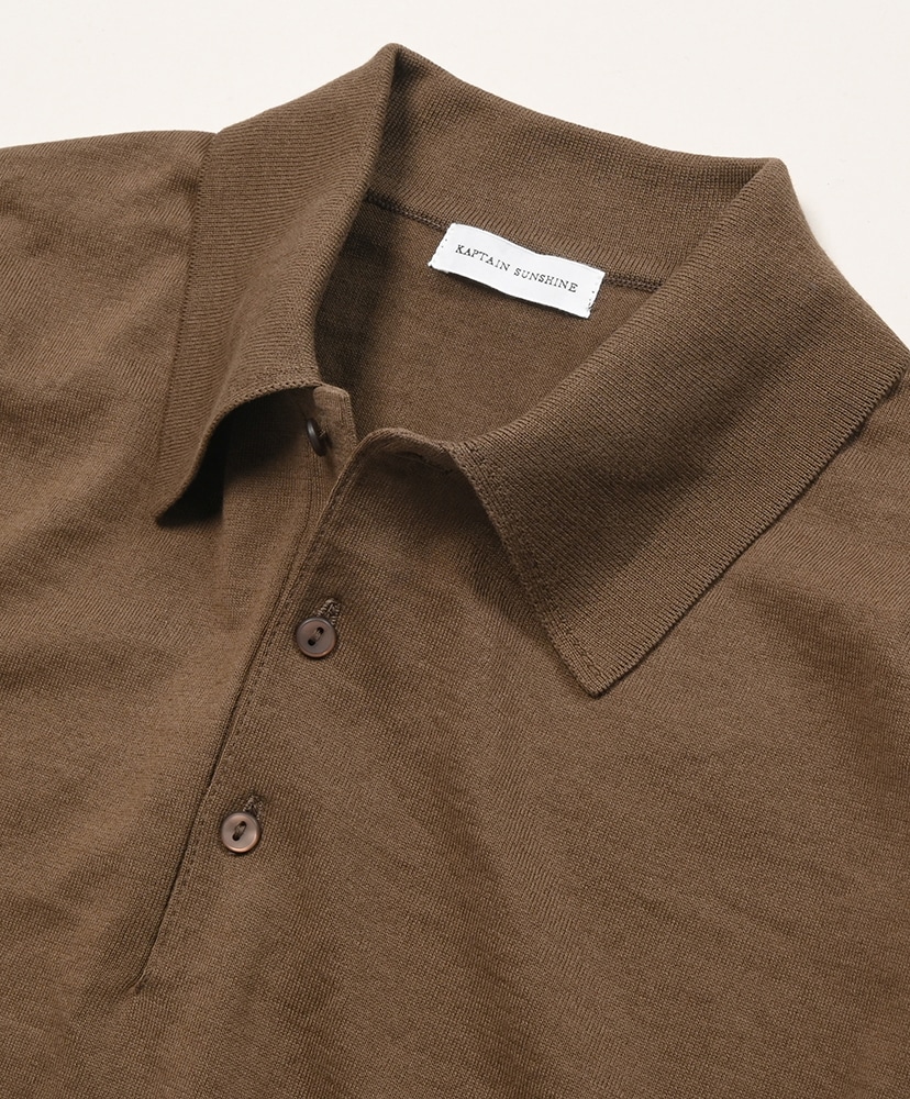 Cotton Knit Poloshirt Mocha Brown/モカブラウン 2(MEN)