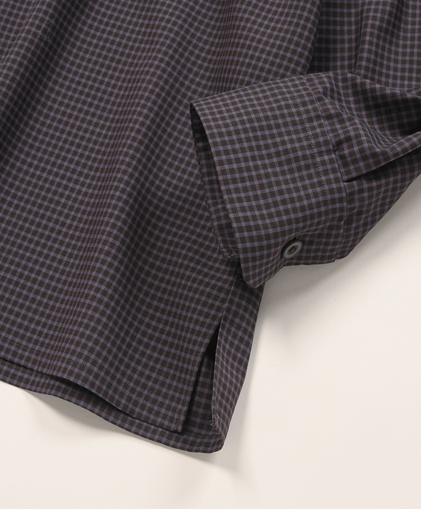 Summer Wool Open Collar Shirt Brown Plaid/ブラウンプラッド 2(MEN)