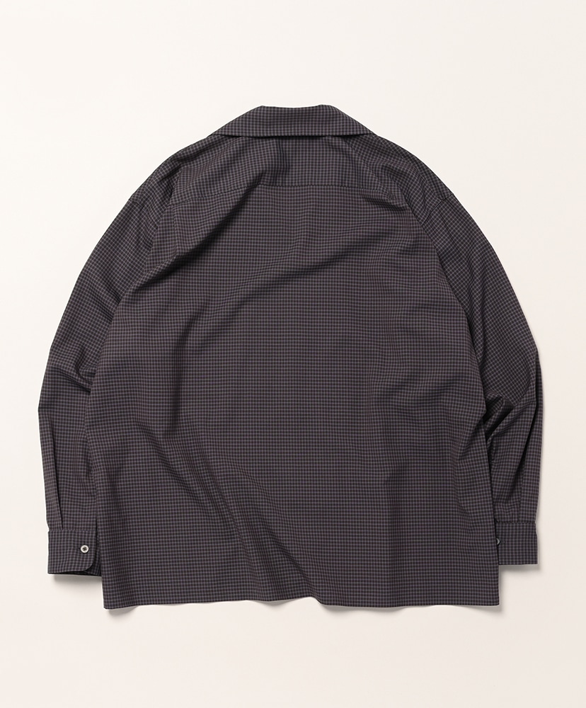 Summer Wool Open Collar Shirt Brown Plaid/ブラウンプラッド 2(MEN)