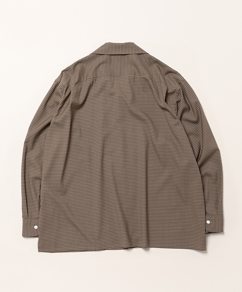 Summer Wool Open Collar Shirt Khaki Plaid/カーキプラッド 2(MEN)