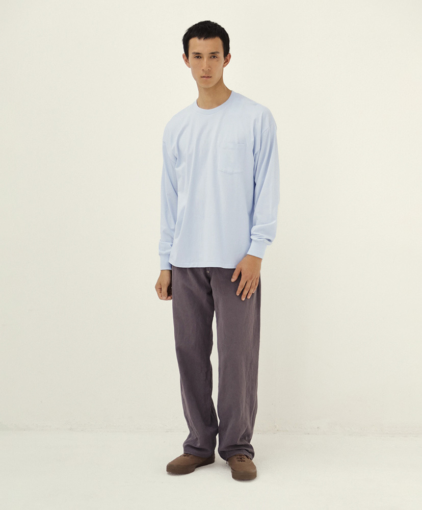 × LADY WHITE CO. L/S Stripe T-shirt Baby Blue/ベイビーブルー 3(MEN)