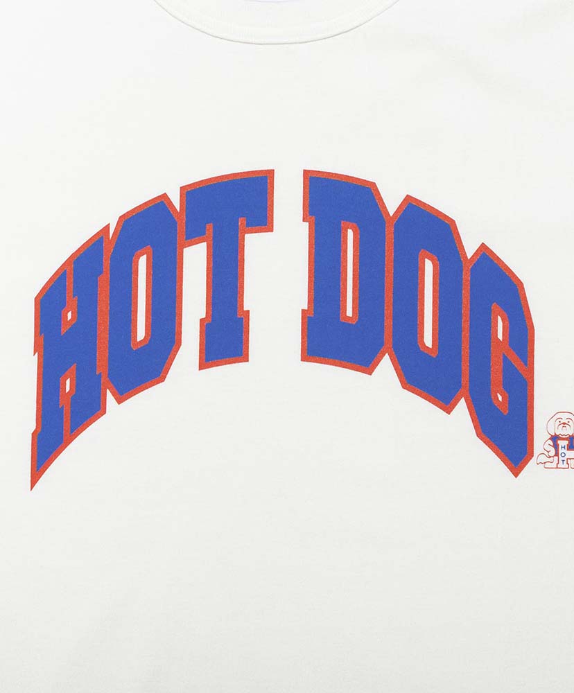 HOT DOG COLLEGE LOGO Tee White/ホワイト(Blue×Orange)/ホワイト(ブルー×オレンジ) L(MEN)