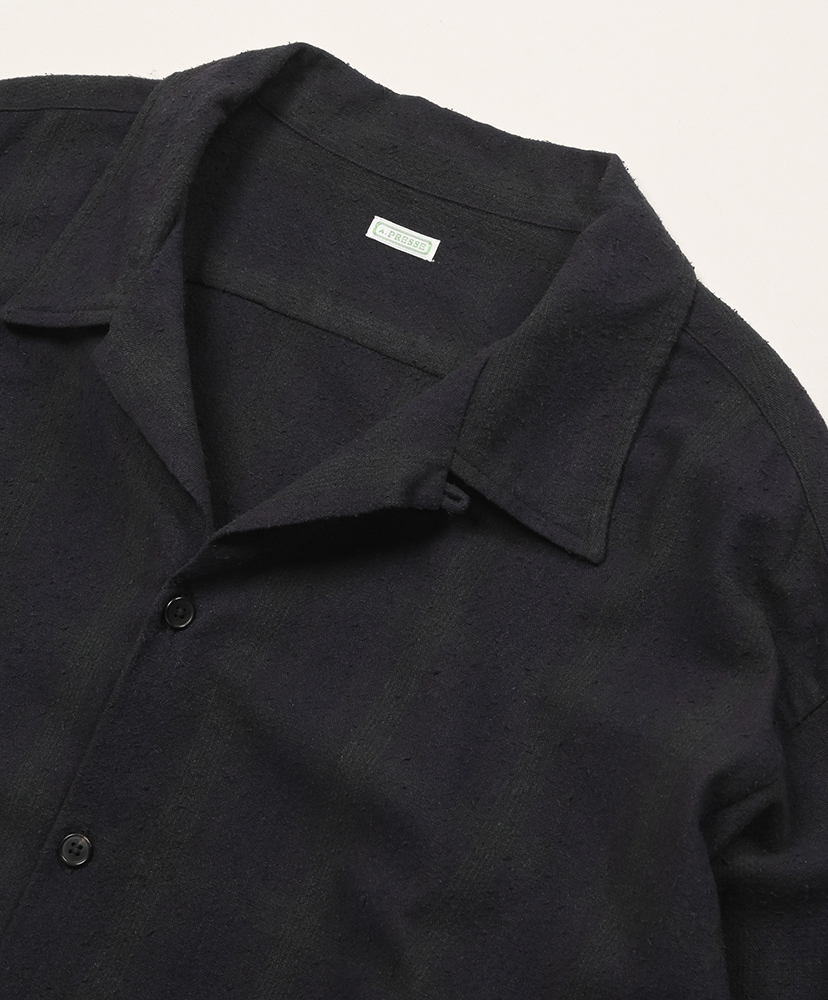 Silk Nep Loop Collar Shirt Check/チェック 2(MEN)