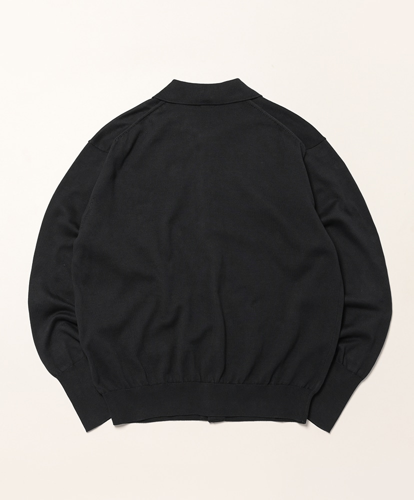 Cotton Knit Polo Collar Cardigan Black/ブラック 2(MEN)