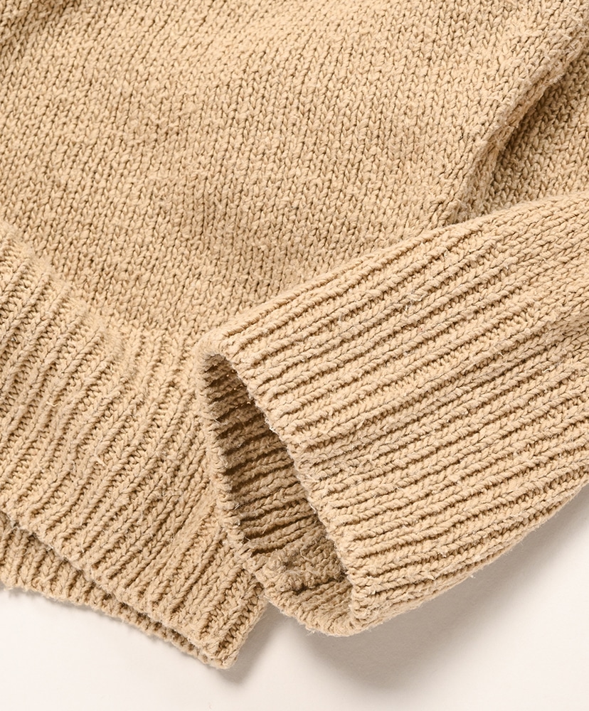 Washed Silk Nep Crew Neck Sweater Beige/ベージュ 2(MEN)