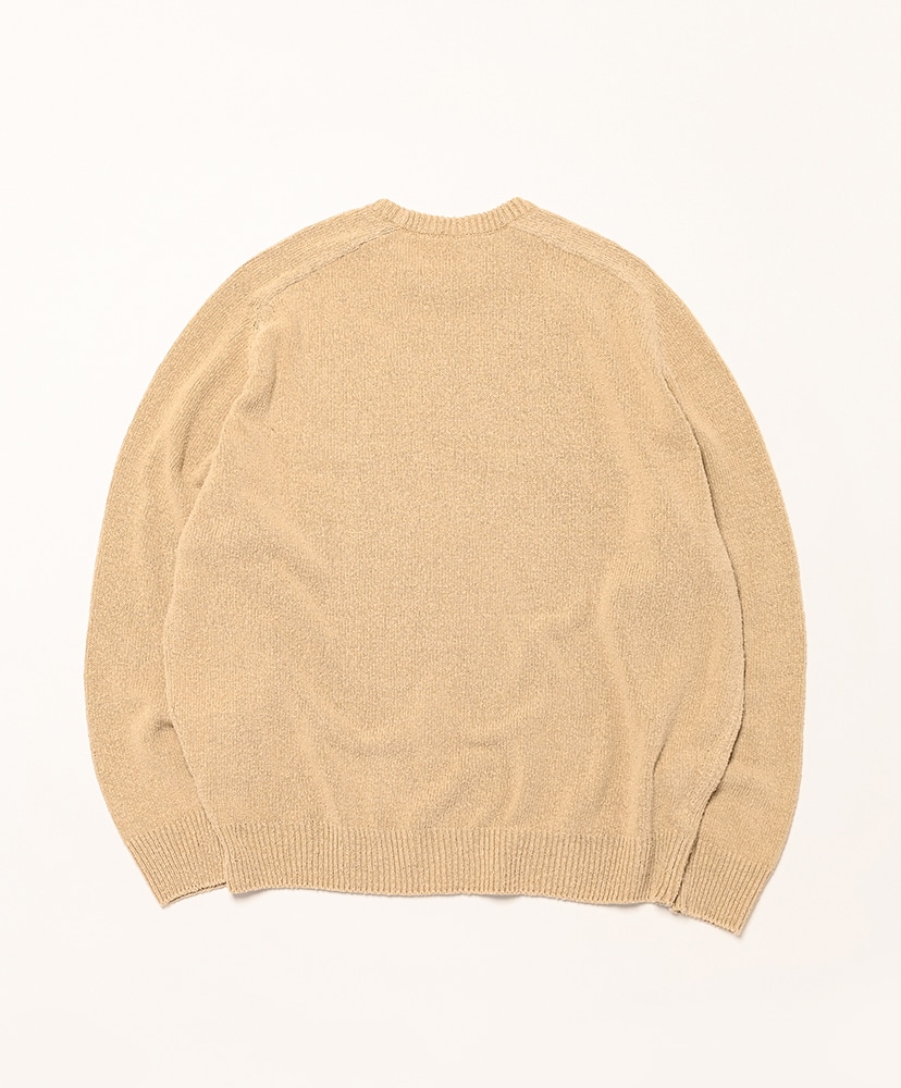 Washed Silk Nep Crew Neck Sweater Beige/ベージュ 2(MEN)