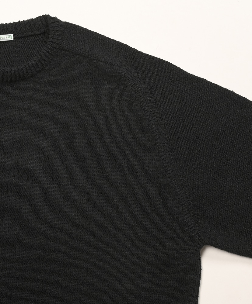 Washed Silk Nep Crew Neck Sweater Black/ブラック 2(MEN)