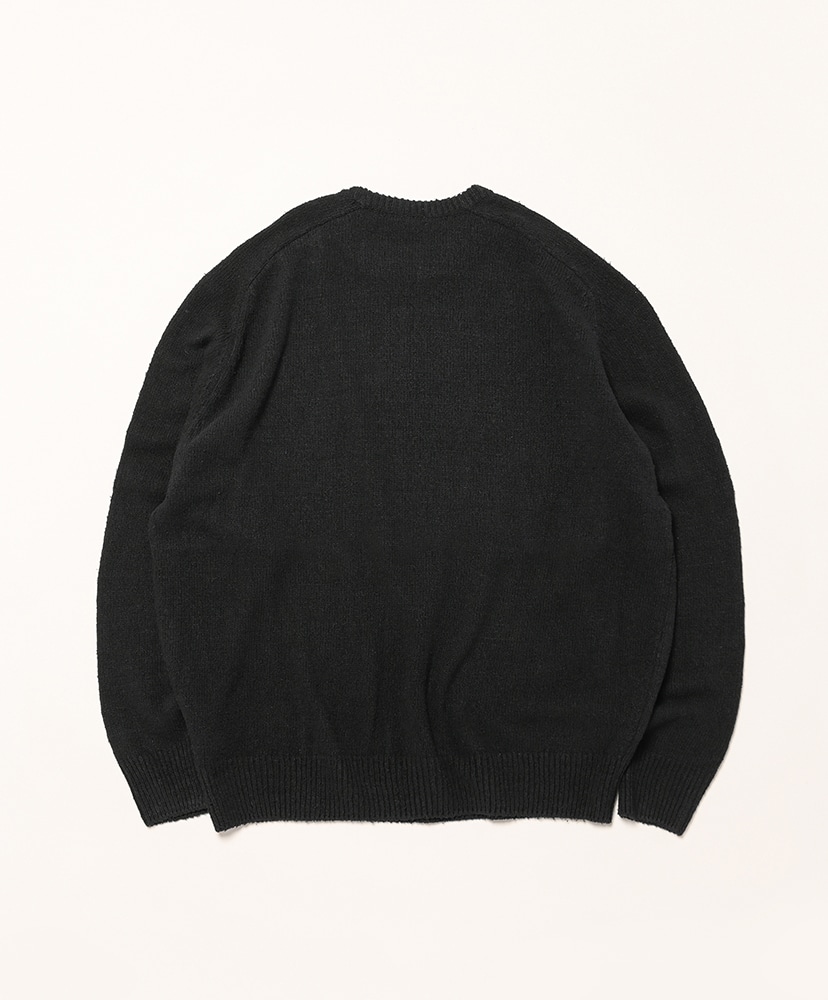 Washed Silk Nep Crew Neck Sweater Black/ブラック 2(MEN)