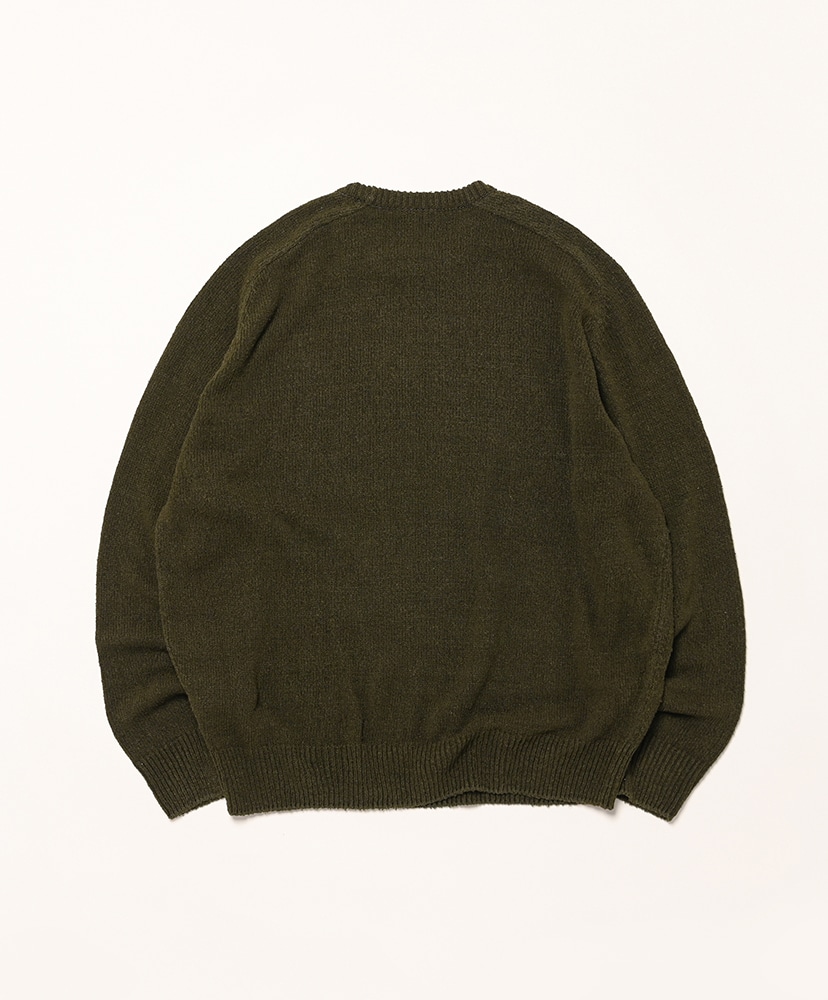Washed Silk Nep Crew Neck Sweater Olive/オリーブ 2(MEN)