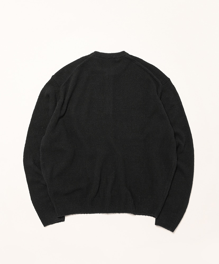 Washed Silk Nep Henry Neck Sweater Black/ブラック 2(MEN)