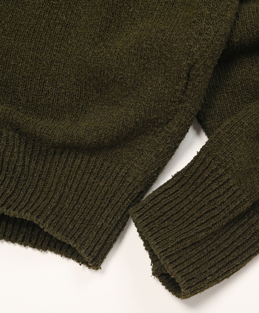 Washed Silk Nep Henry Neck Sweater Olive/オリーブ 2(MEN)