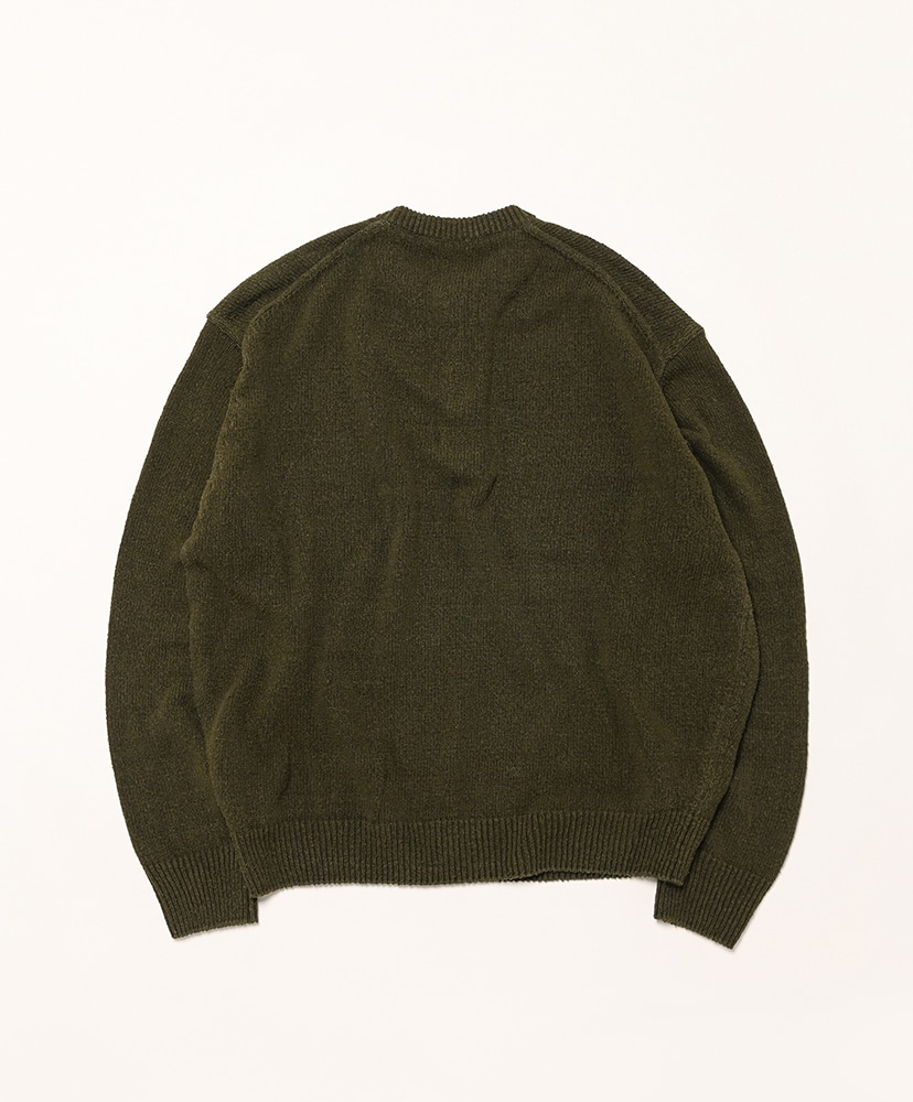Washed Silk Nep Henry Neck Sweater Olive/オリーブ 2(MEN)