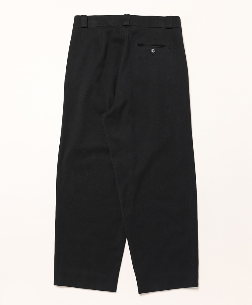 Cotton Silk Twill Wide Trousers Black/ブラック 1(MEN)