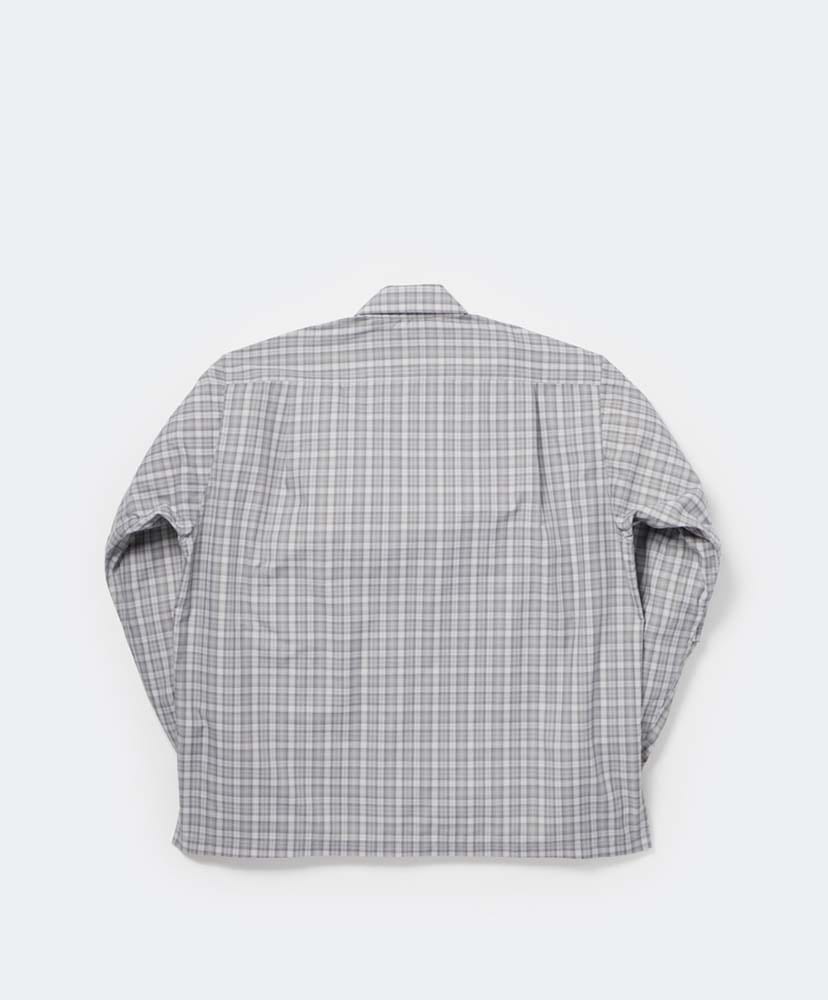 Tech Sports Open Collar Shirt L/S Gren Plaid Lt.Gray/ライトグレー L(MEN)