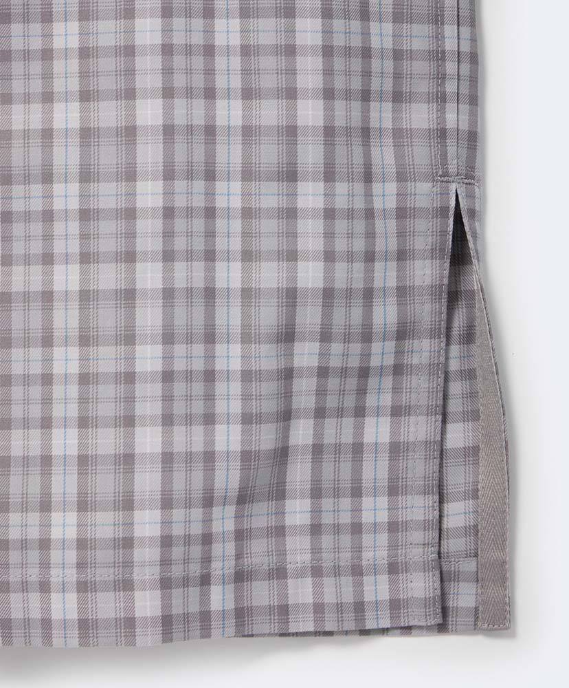 Tech Sports Open Collar Shirt L/S Gren Plaid Lt.Gray/ライトグレー L(MEN)