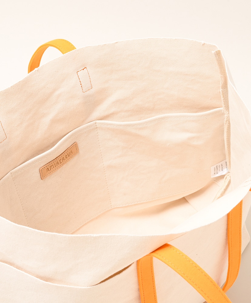 Washed Canvas 6Pockets Tote (M) - 2Tone Orange/オレンジ FREE