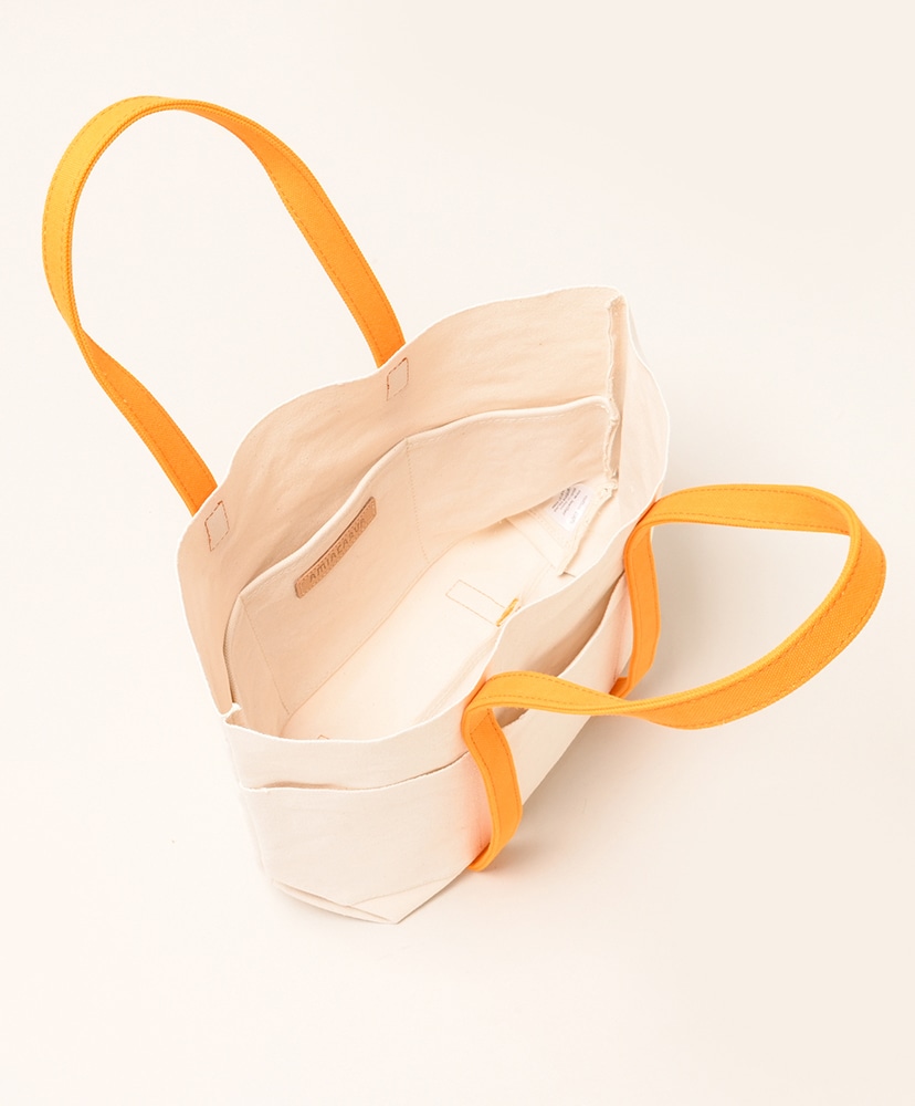 Washed Canvas 6Pockets Tote (S) - 2Tone Orange/オレンジ FREE