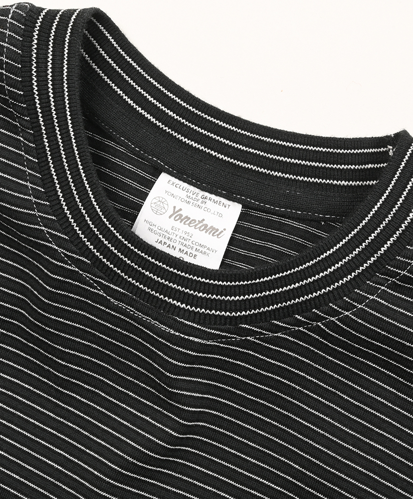 Garment Dyed Border T-Shirt (Long Sleeve Crew) Black×White/ブラック×ホワイト 1(MEN)