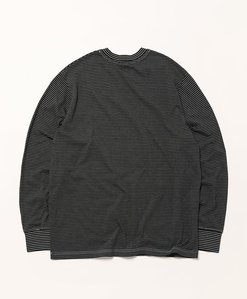 Garment Dyed Border T-Shirt (Long Sleeve Crew) Black×White/ブラック×ホワイト 1(MEN)